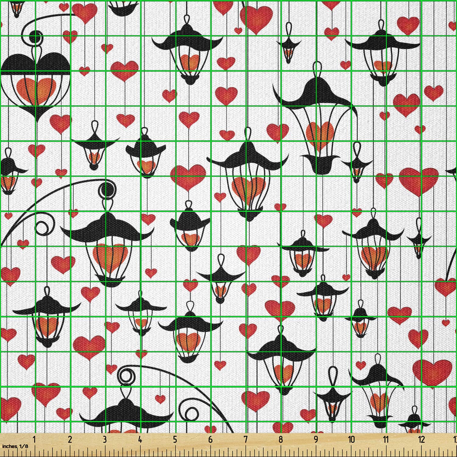 Ambesonne Romantic Love Hearts Fabric by The Yard - Valentine's Day Themed Stretch Knit Material for Clothing, Sewing & DIY Crafts (10 Yards, Vermilion/Scarlet) - Perfect for Dresses, Quilts & Home Decor Projects