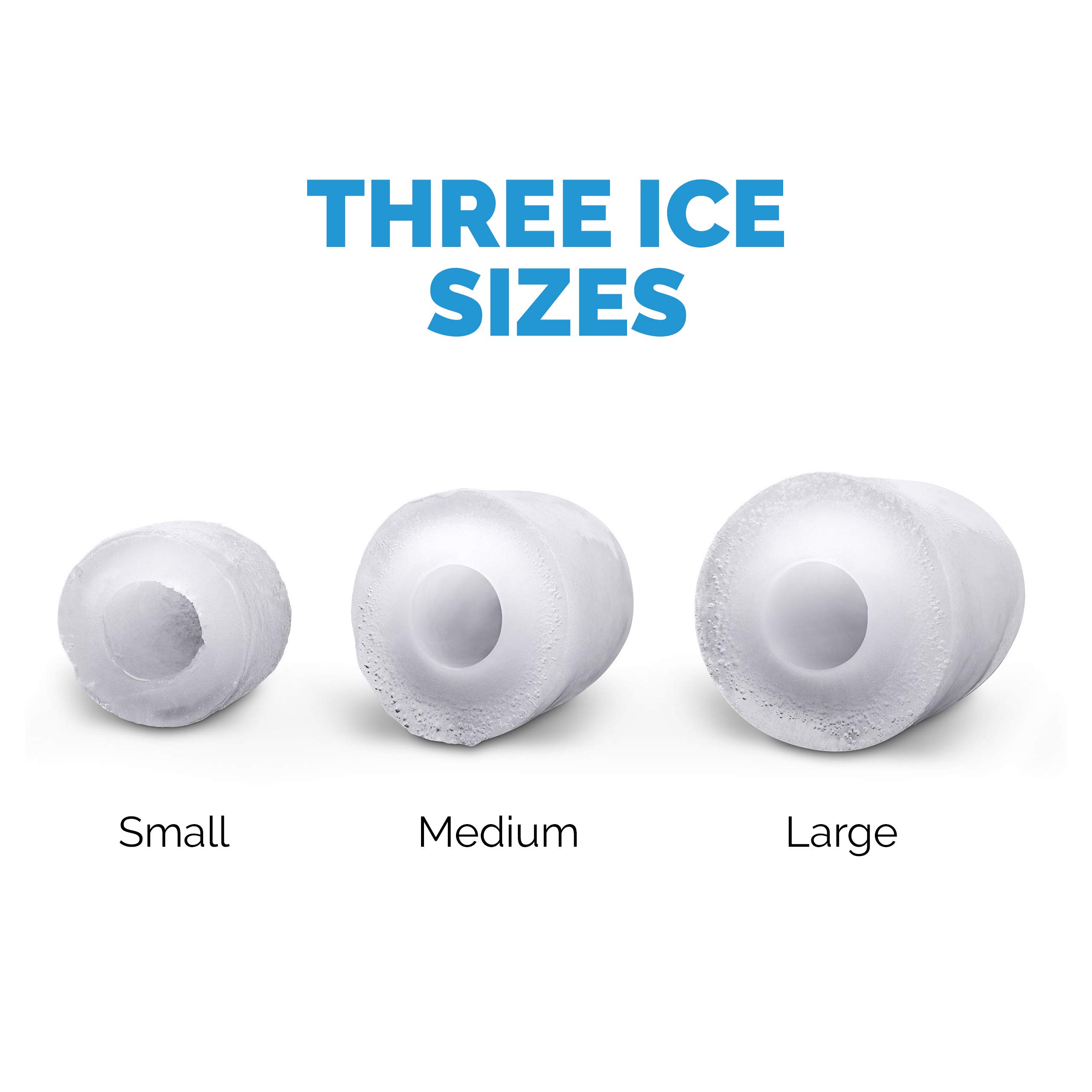 NewAir Portable Ice Maker - 50 lb Daily Output, Makes 12 Ice Cubes in Under 7 Minutes - Compact Countertop Ice Machine with 3 Ice Size Options (Bullet, Medium, Large) - Includes 10 lbs Ice Bags (Pack of 100) - Perfect for Home Bars, Parties, RVs, and Outdoor Events