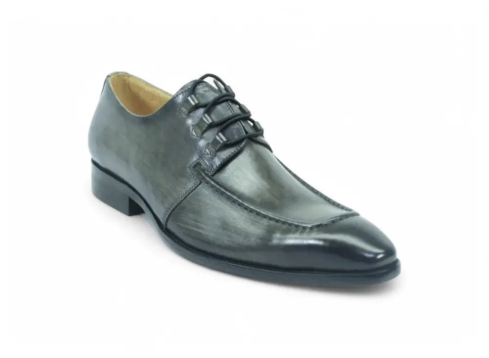 Elegant Patina Finish Calfskin Lace-Up Dress Shoes for Men - Perfect for Business, Formal Events & Weddings