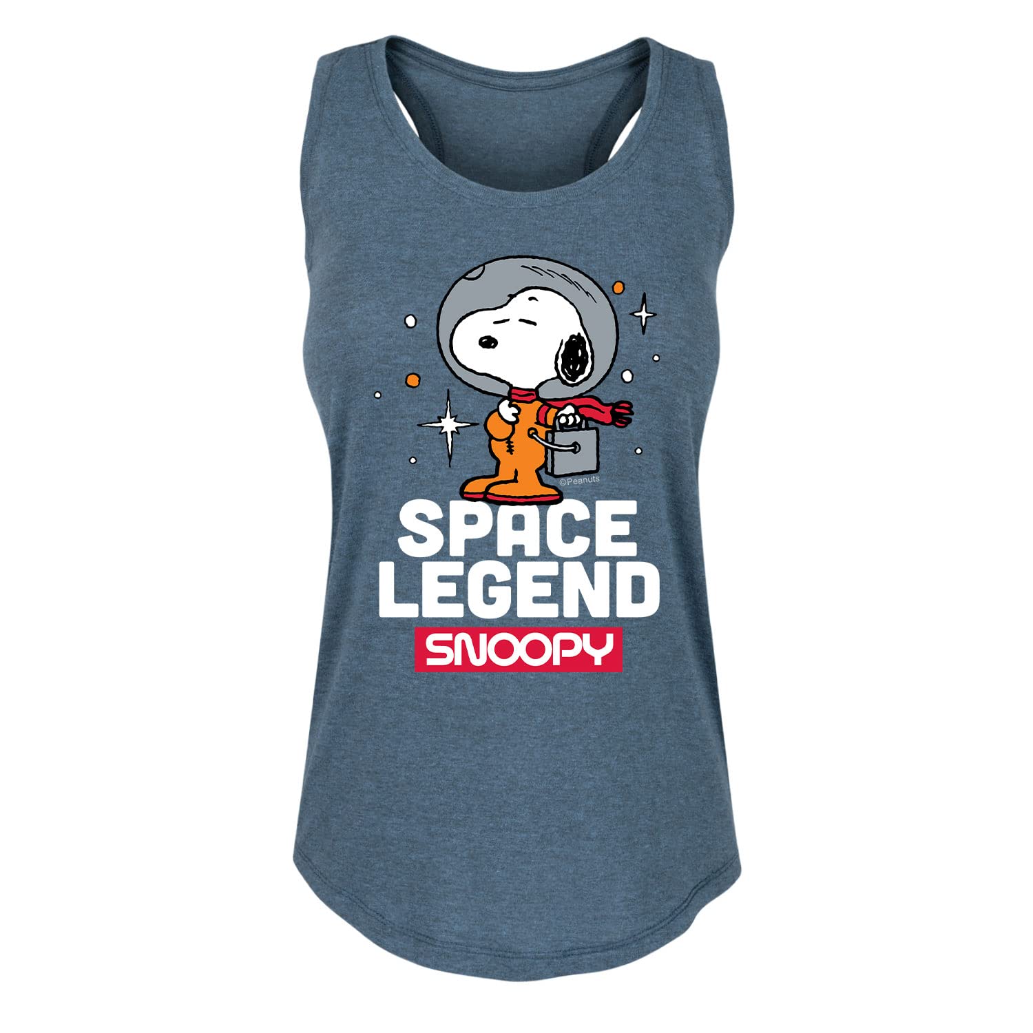 HYBRID APPAREL Women's Peanuts Space Snoopy Racerback Tank Top - Soft Breathable Workout Shirt for Yoga, Running & Casual Wear