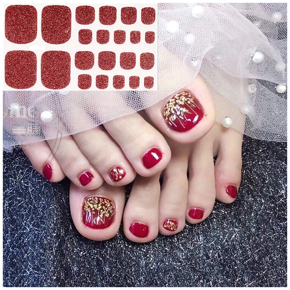 **Glitter Nail Stickers & Polish Decals - Self-Adhesive Nail Art Wraps for Women - Manicure Kits with Toenail Designs - Perfect for Parties, Weddings & Everyday Nail Art**