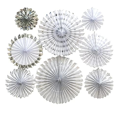 8 Pcs Silver Hanging Fan
