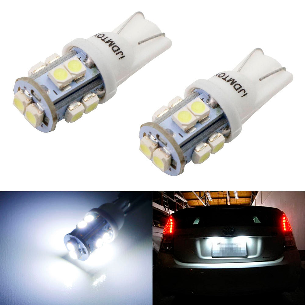 2-Pack White 360 Degree Shine 168 194 2825 T10 LED Bulbs for License Plate Lights - Perfect for Car, Truck, SUV & Motorcycle Interior & Exterior Lighting