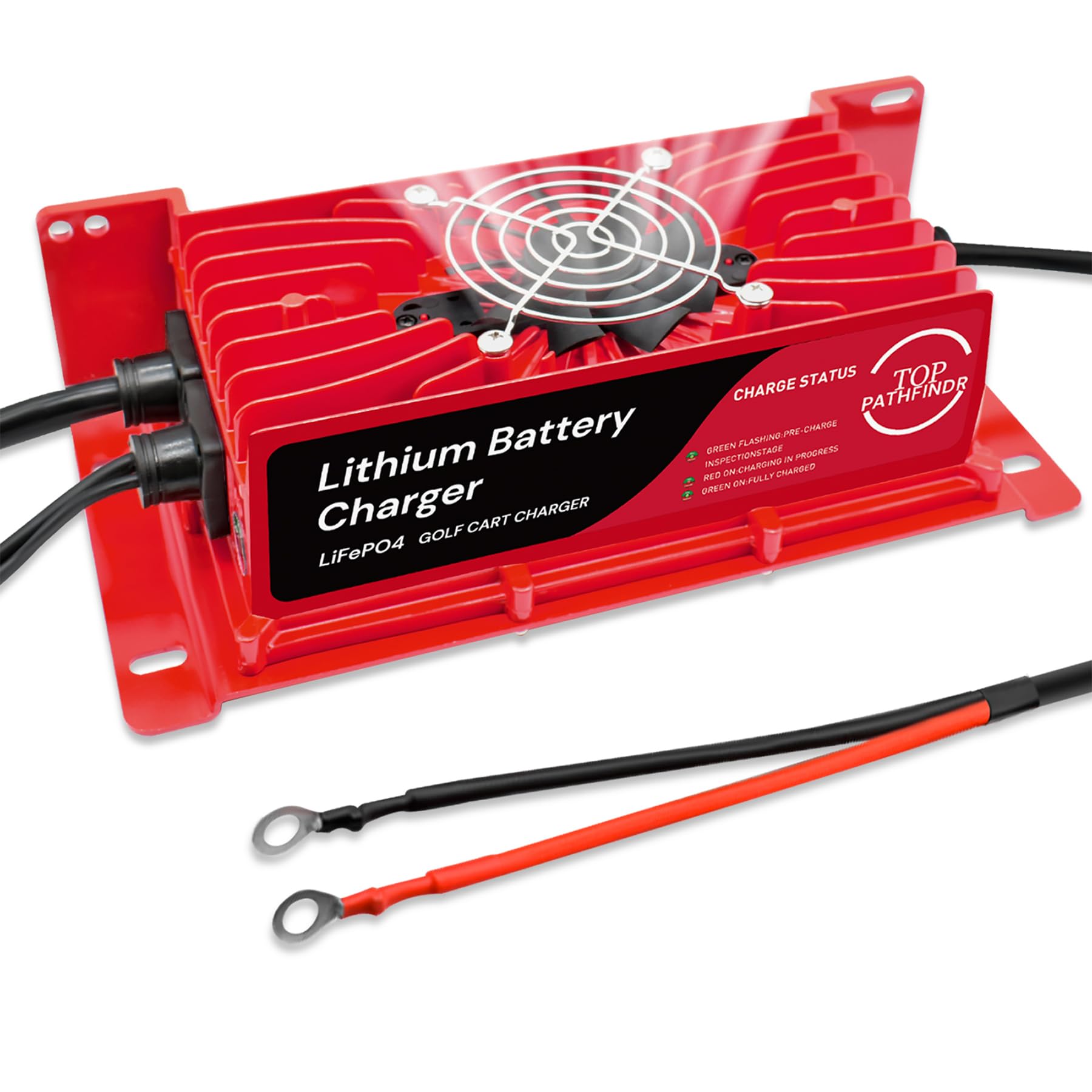 48V 1200W Golf Cart Lithium Battery Charger - 15A 48V LiFePO4 Onboard Charger for 16S 58.4V (51.2V) Batteries with M8 O-Terminal | Fast Charging for Club Car, EZGO & Yamaha Golf Carts | Perfect for Golf Courses, Resorts & Private Communities