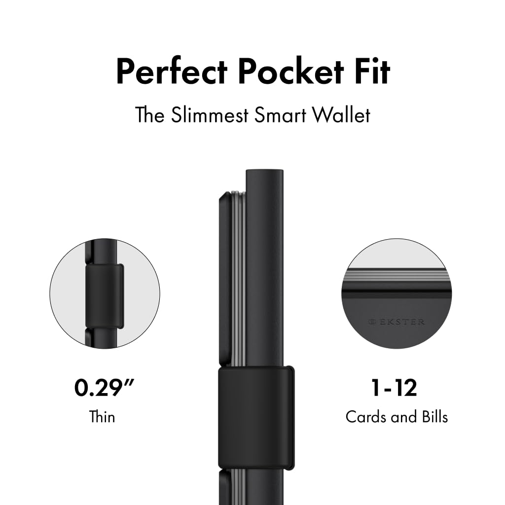 Ekster Aluminum Cardholder Wallet for Men - RFID Blocking Slim Metal Wallet with Push Button for Quick Access | Minimalist Front Pocket Wallet for Everyday Carry, Travel & Business | Durable Aluminum Card Holder for Credit Cards & IDs