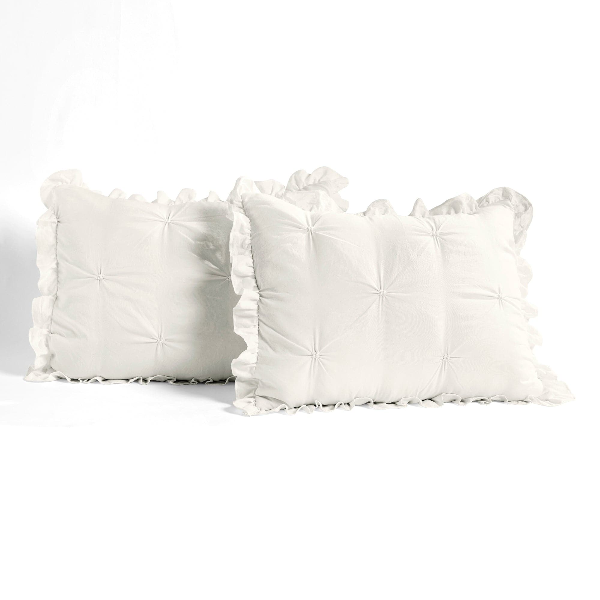 Ravello Pintuck Ruffle Skirt Bedspread Set - Elegant Queen Size Bedding with Ruffled Design for Master Bedroom Decor | Perfect for Guest Rooms, Hotels & Luxury Home Styling