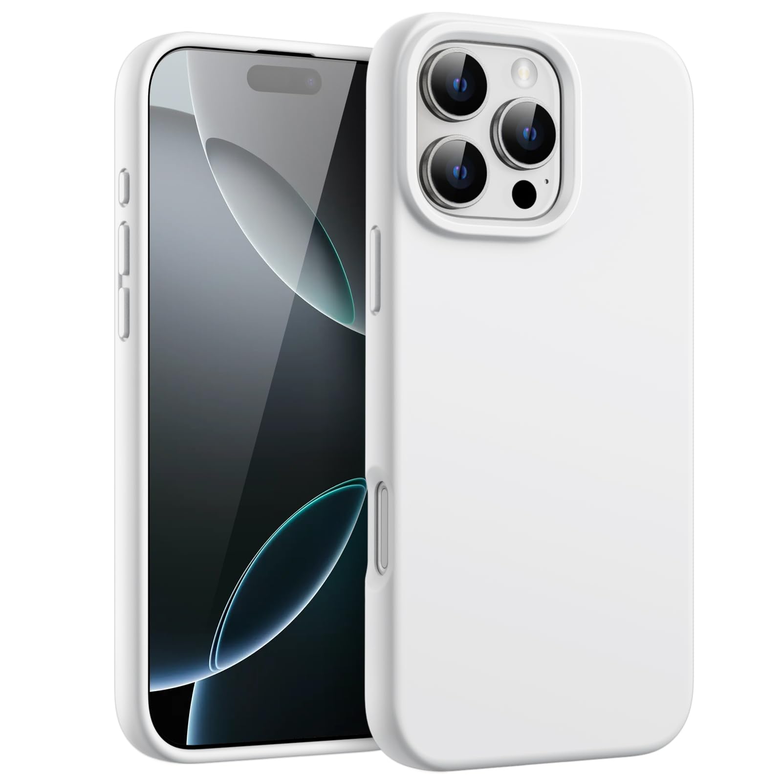 JETech Liquid Silicone Case for iPhone 16 Pro 6.3-Inch - Ultra Slim Soft Touch Shockproof Protective Phone Cover with Microfiber Lining | Anti-Scratch & Drop Protection | Perfect for Work, Travel & Everyday Use (White)