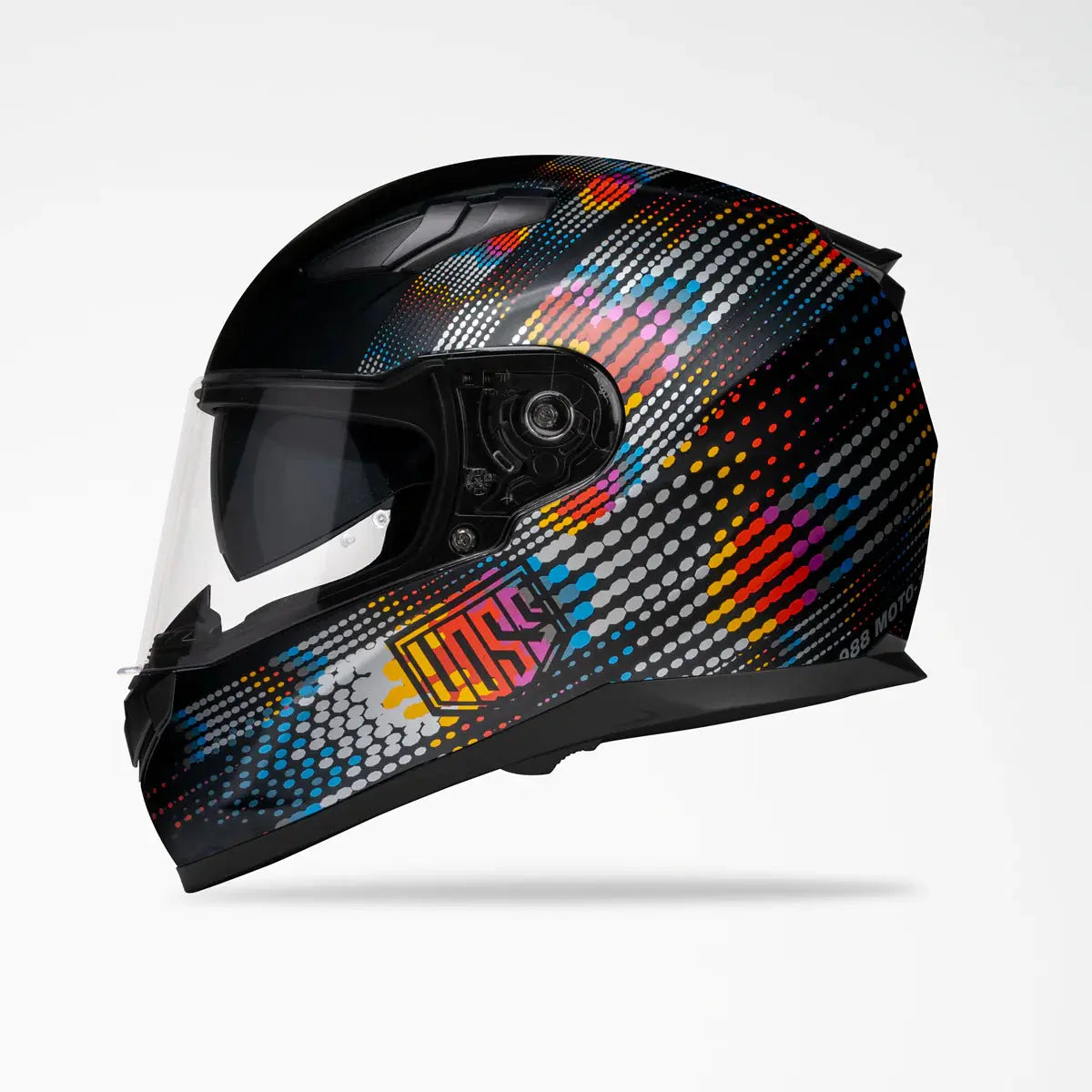 Voss 988 Moto 1 Full Face Metal Fractal Motorcycle Helmet - DOT Approved for Street & Off-Road Riding, Cruiser & Sport Bike Use