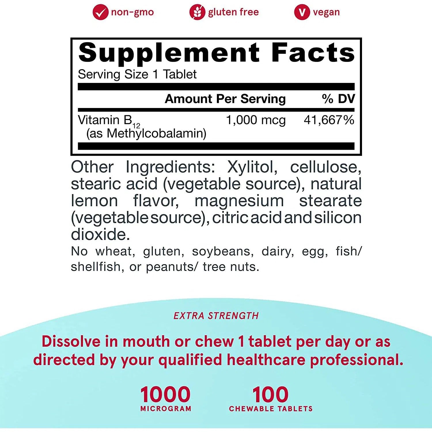 Jarrow Formulas Methyl B12 1000mcg Supplement - Supports Energy, Brain Function & Nervous System Health - Ideal for Vegans & Vegetarians