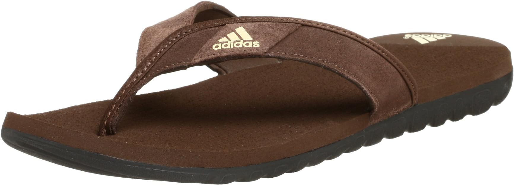 Adidas Men's Calo Leather Sandals - Chocolate/Neo Beige/Black - Size 6 M US | Comfortable & Stylish Summer Footwear for Beach, Pool, and Casual Outings