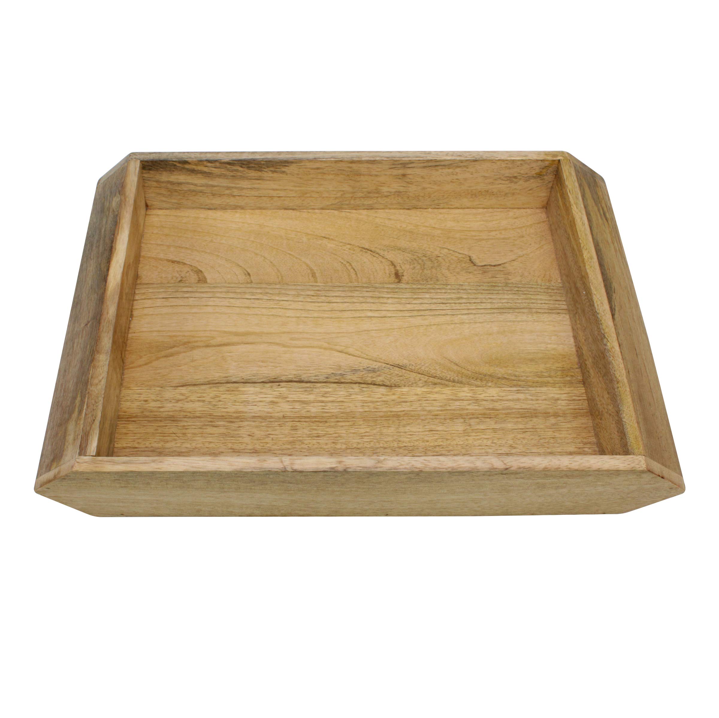 Natural Mango Wood Serving Tray with Handles - Rustic Brown Wooden Charcuterie Board for Cheese, Wine & Entertaining - Perfect for Kitchen, Dining Table & Party Serving
