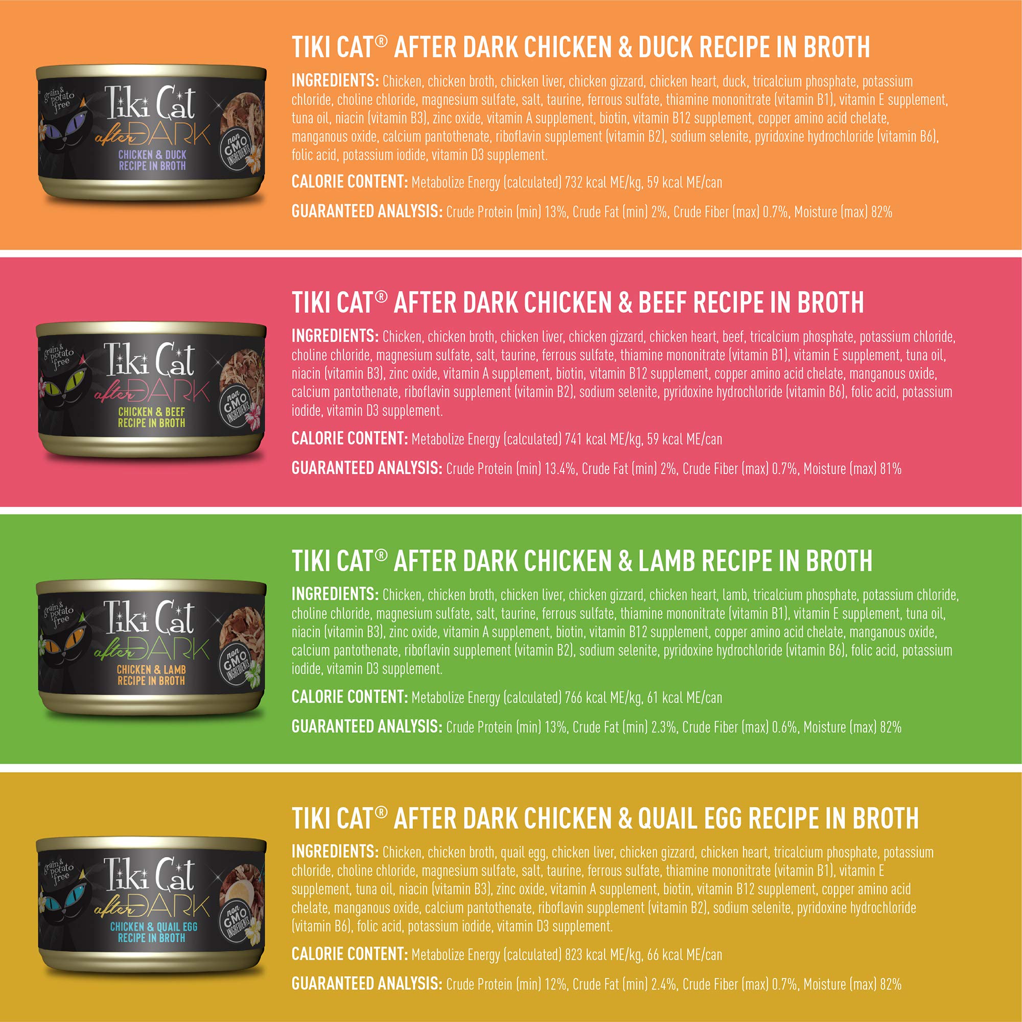 Tiki Cat Wet Cat Food - High Protein Chicken Recipe, Whole Food Variety Pack (36 Servings, 2.8oz Cans) - Grain-Free, Natural Ingredients for Adult Cats - Perfect for Mealtime, Travel & Multi-Cat Households