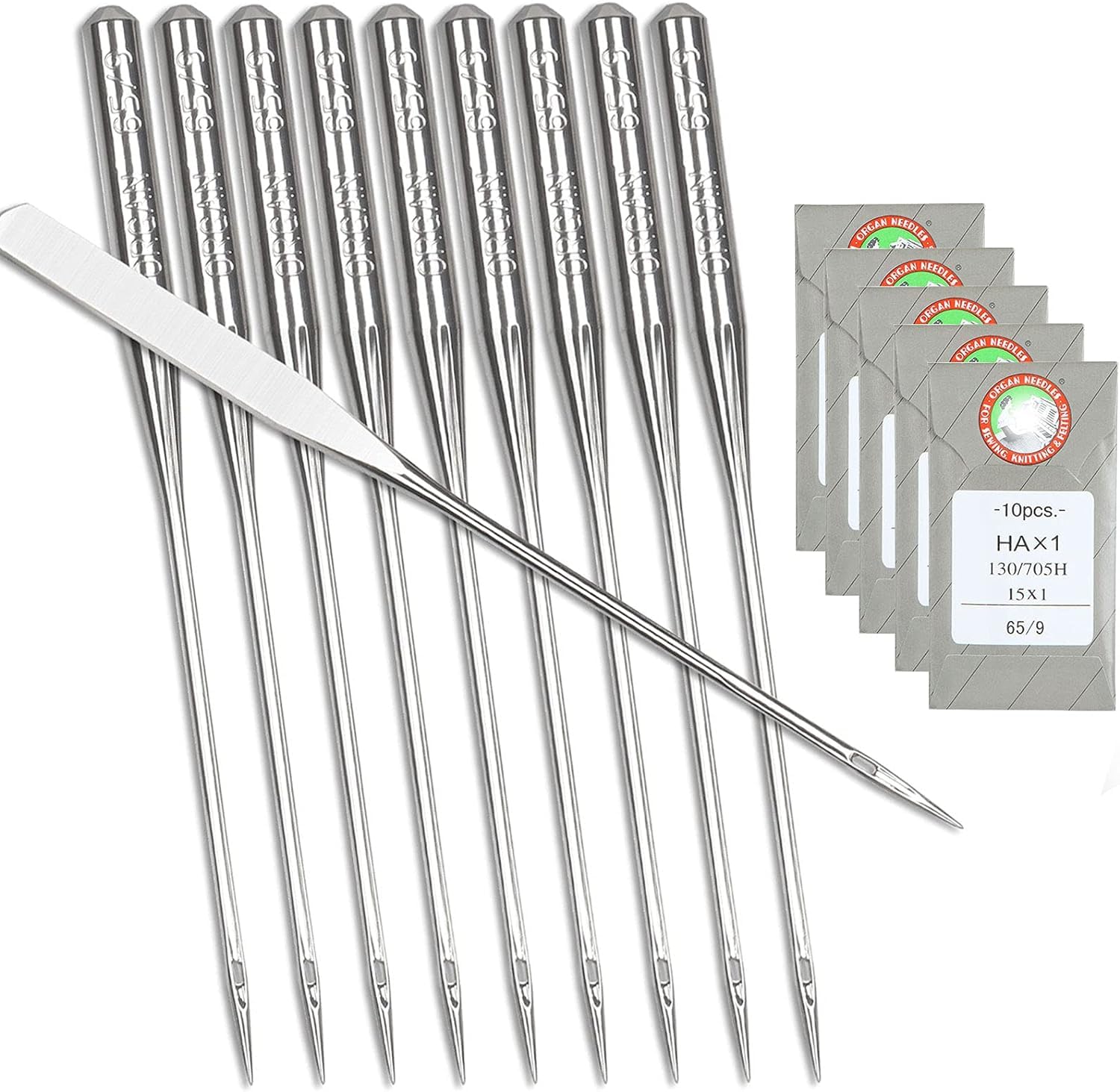 50 PCS Embroidery Sewing Needles Size 65/9 130/705H HAx1 for Brother Sewing Machine - Perfect for Quilting, Embroidery & Fabric Crafts