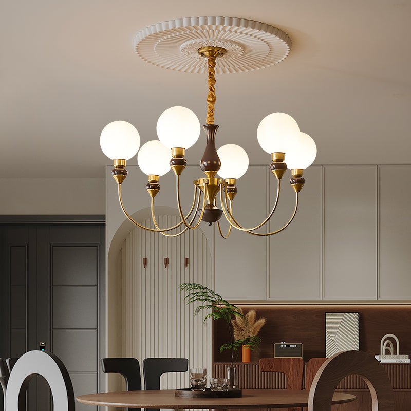 Helena Curve Chandelier - Modern Crystal Ceiling Light Fixture for Dining Room, Living Room & Bedroom | Elegant Home Decor Lighting