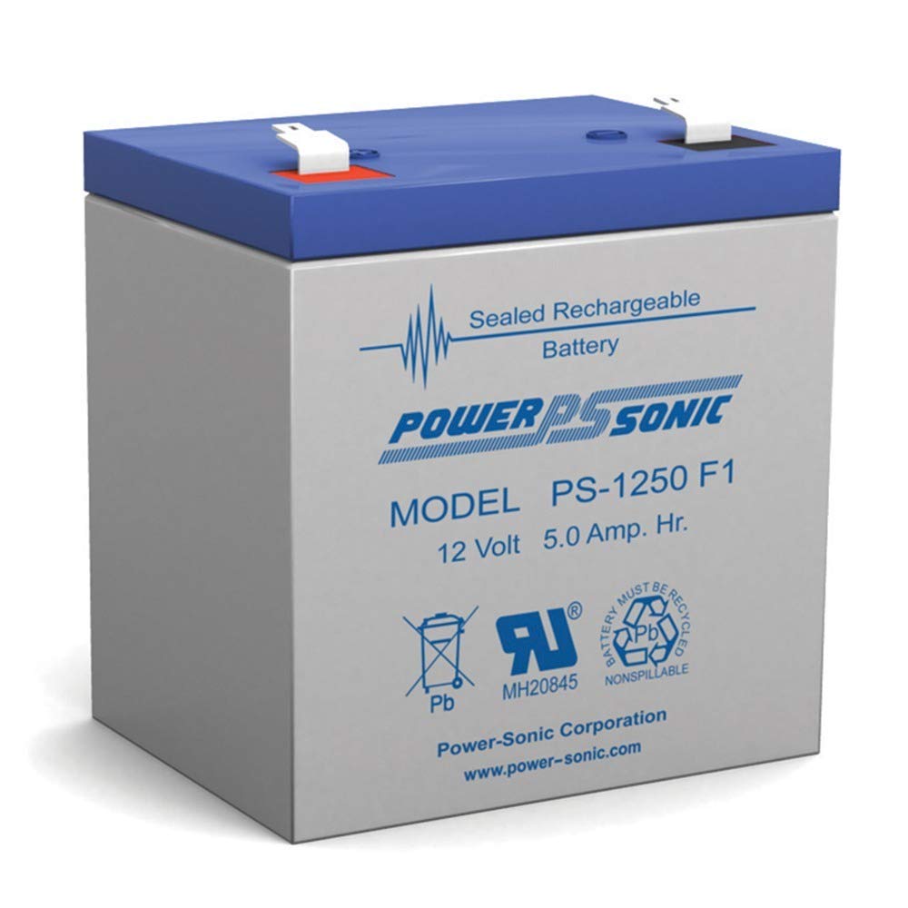 Power Sonic 12V 5AH Sealed Lead Acid (SLA) Replacement Battery for Brinks PK1250 Security System - Backup Power for Home Alarm, CCTV, and Emergency Lighting Systems