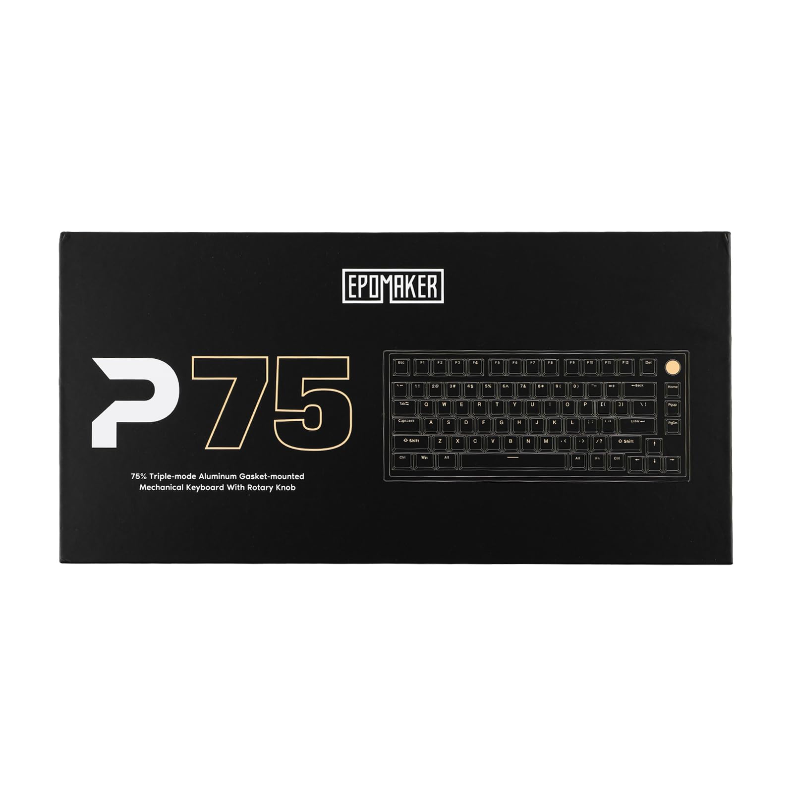 EPOMAKER P75 Wireless Mechanical Keyboard - Bluetooth 5.0/2.4GHz/USB-C Hot Swappable Aluminum Keyboard with Gasket Structure & Wisteria Linear Switch (Black) for PC Gaming, Mac, Tablet, PS5, Xbox - Perfect for Typing, Coding & Gaming