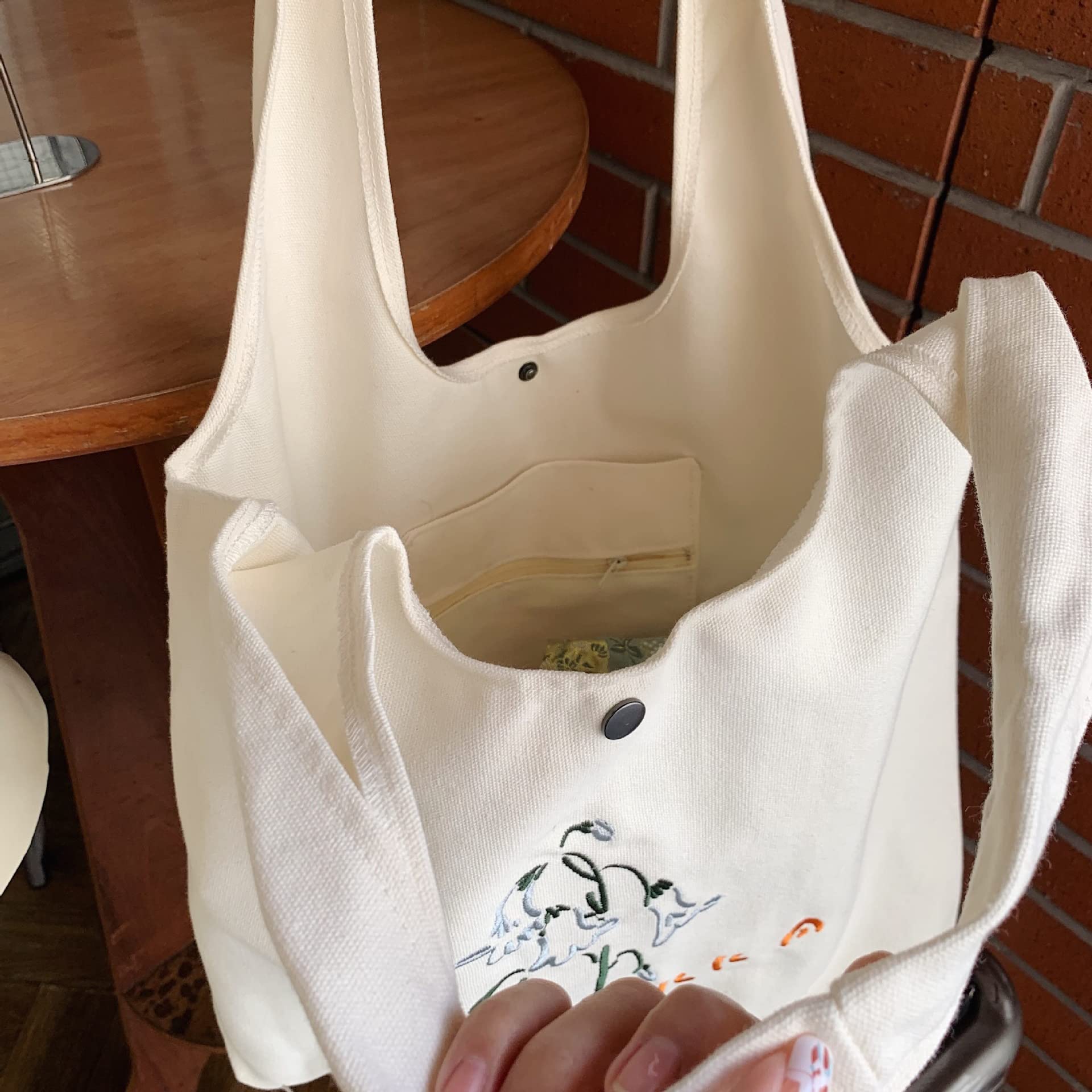 Stylish Women's Canvas Tote Bag with Zipper - Durable Shoulder Bag for Work, Beach, Travel, Shopping & Groceries | Perfect for Commuting, Weekend Getaways & Daily Errands
