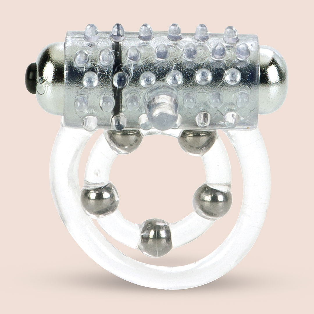 CalExotics 5 Bead Maximus® Vibrating Penis Ring - Pleasure Enhancer for Couples & Solo Play - Intimate Massager for Enhanced Sensation & Longer Lasting Performance