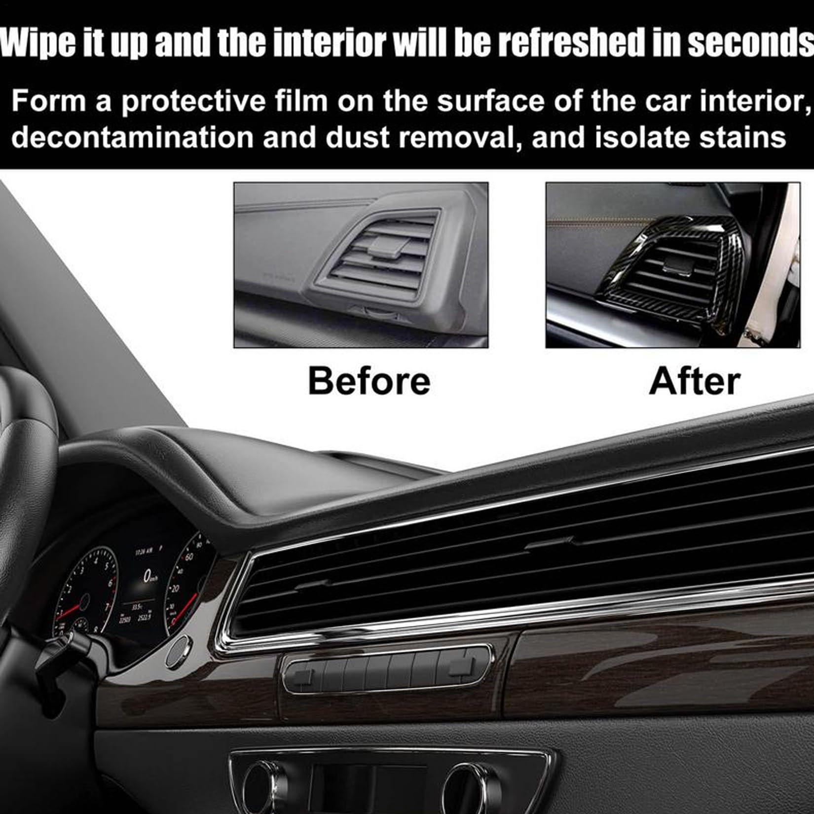 Premium Crystal Coating for Car Plastic Parts - Automotive Plastic Restorer & Protectant - 3-Pack Car Interior/Exterior Plastic Renovation Kit - Restores Shine & Protects Dashboards, Trim & Bumpers