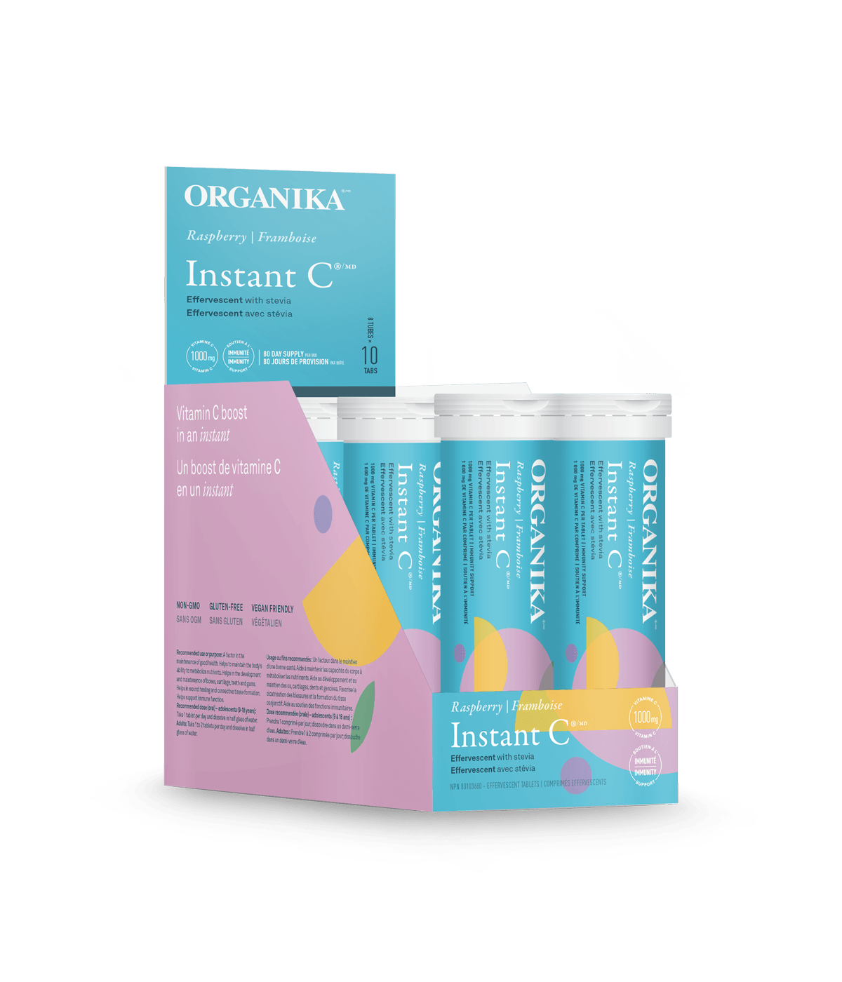 Vitamin C Effervescent Tablets with Stevia - Raspberry Flavor | Immune Support & Energy Boost | Perfect for Travel, Workout & Daily Wellness
