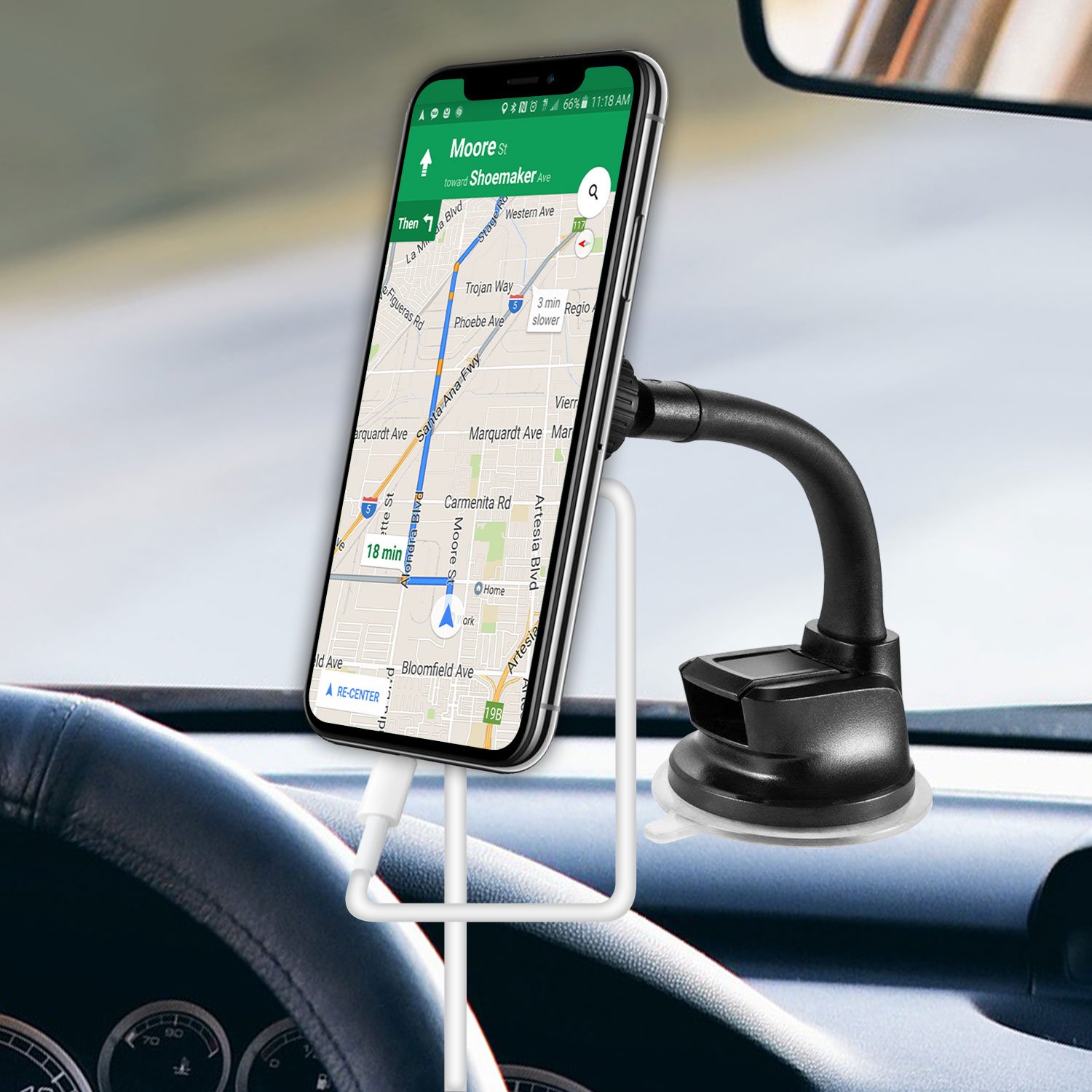 Cellet Universal Magnetic Car Phone Mount Holder - Dashboard & Windshield Compatible with iPhone, Samsung Galaxy, LG, Motorola, Google Pixel - Perfect for Hands-Free Driving & GPS Navigation