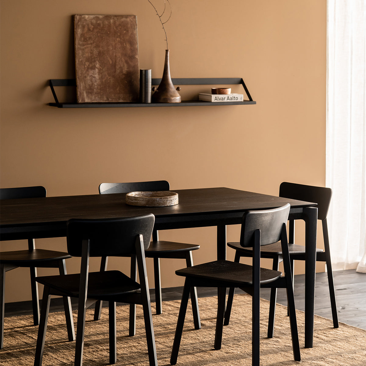 Premium Black Oak Dining Table - 240cm Large Modern Wooden Table for 8-10 People | Perfect for Family Gatherings, Dinner Parties & Open-Plan Living Spaces
