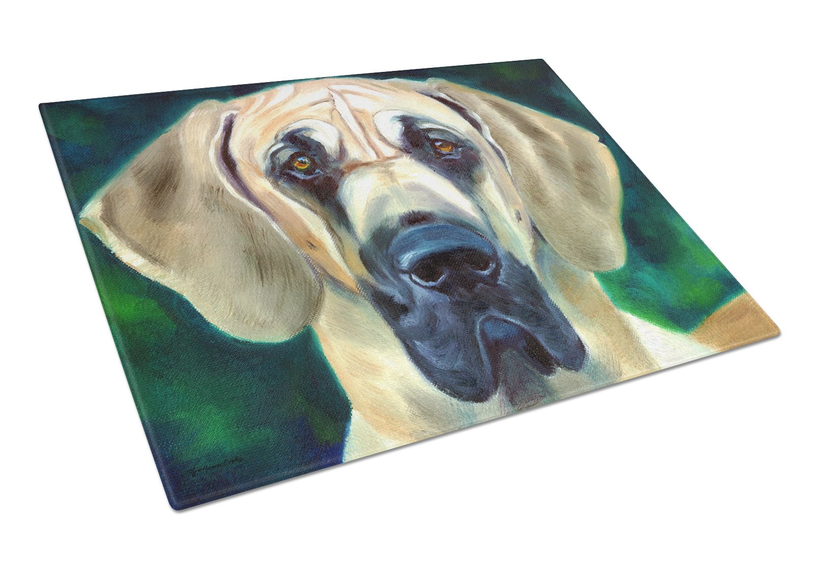 Great Dane Lookin at You Tempered Glass Cutting Board - Large Decorative Kitchen Chopping & Serving Board - Durable Scratch-Resistant Glass for Meat, Cheese, Fruits - Perfect for Entertaining & Home Decor