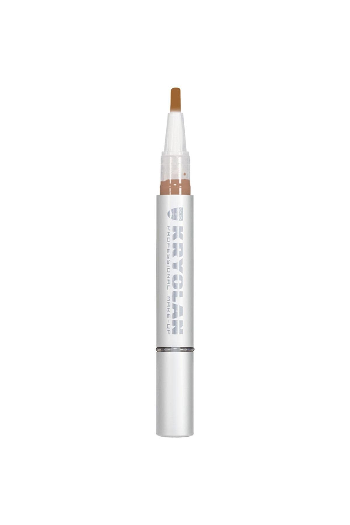 Kryolan Premium Lightweight Brush-on Concealer - Long-Lasting Makeup Cream for Dark Circles & Under Eye Corrector | Seamless Coverage with Built-in Brush | Perfect for Daily Wear, Photo Shoots & Professional Makeup