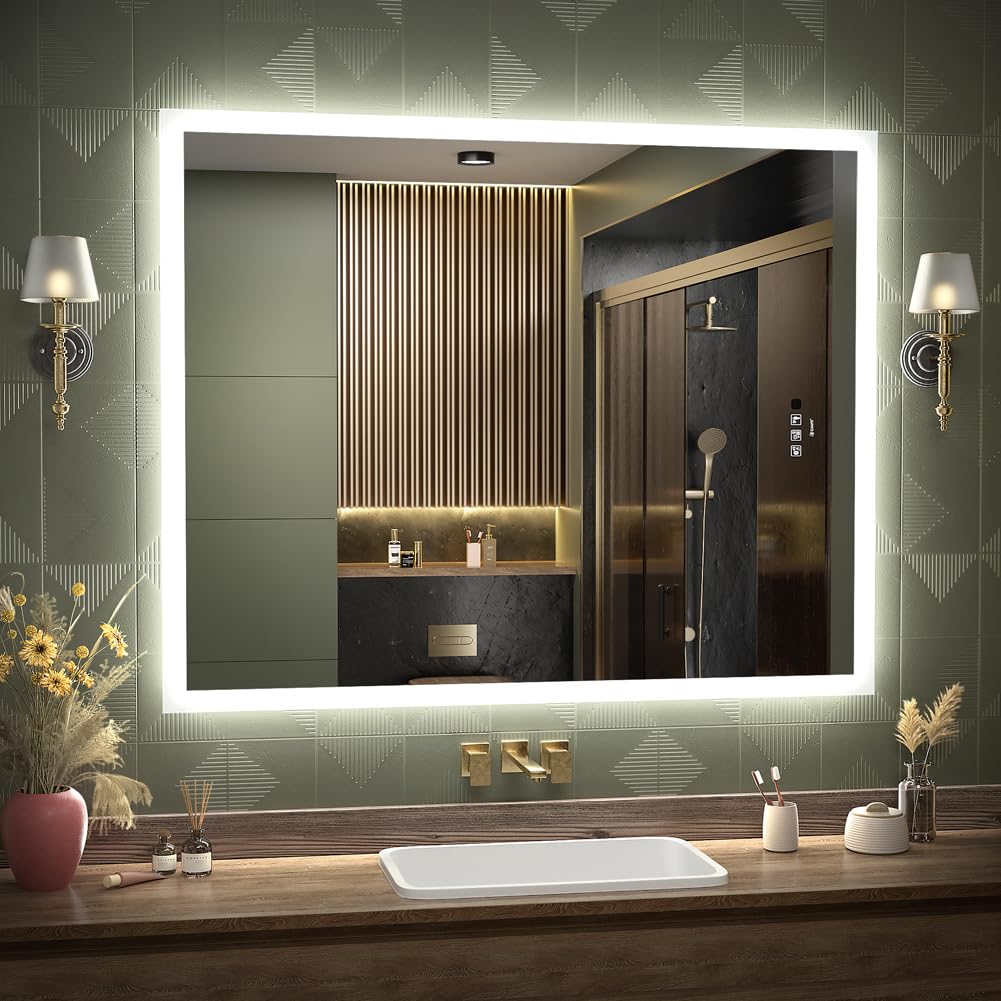 32 x 40 Inch Smart LED Bathroom Mirror with Motion Sensor, Bluetooth Speaker & Touch Control - IP44 Waterproof Anti-Fog Makeup Vanity Mirror (Wall Mounted, Vertical/Horizontal) - Perfect for Modern Bathrooms, Dressing Rooms & Home Decor