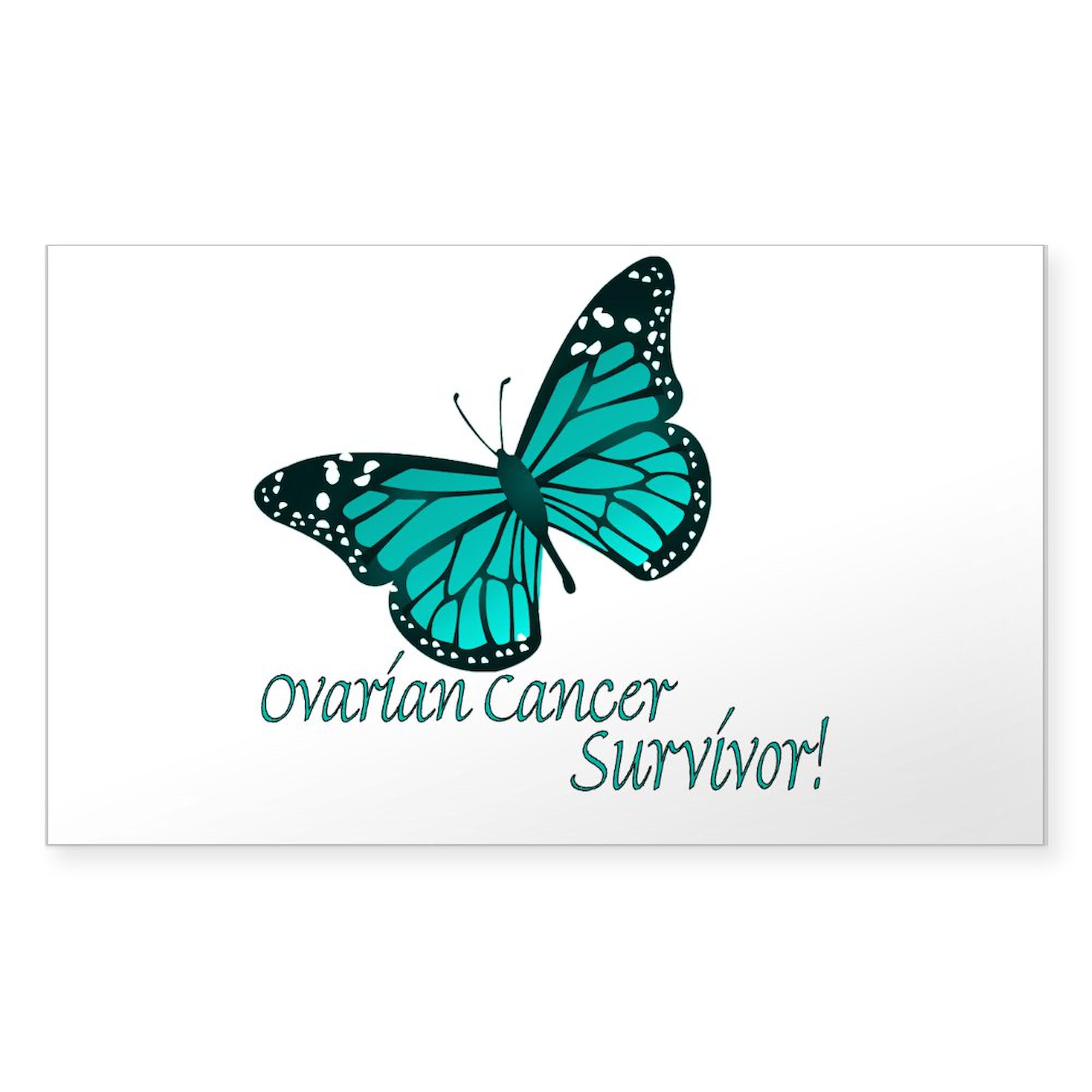 Ovarian Cancer Survivor Rectangle Car Sticker - Inspirational Bumper Decal for Awareness & Support | Car, Laptop, Water Bottle