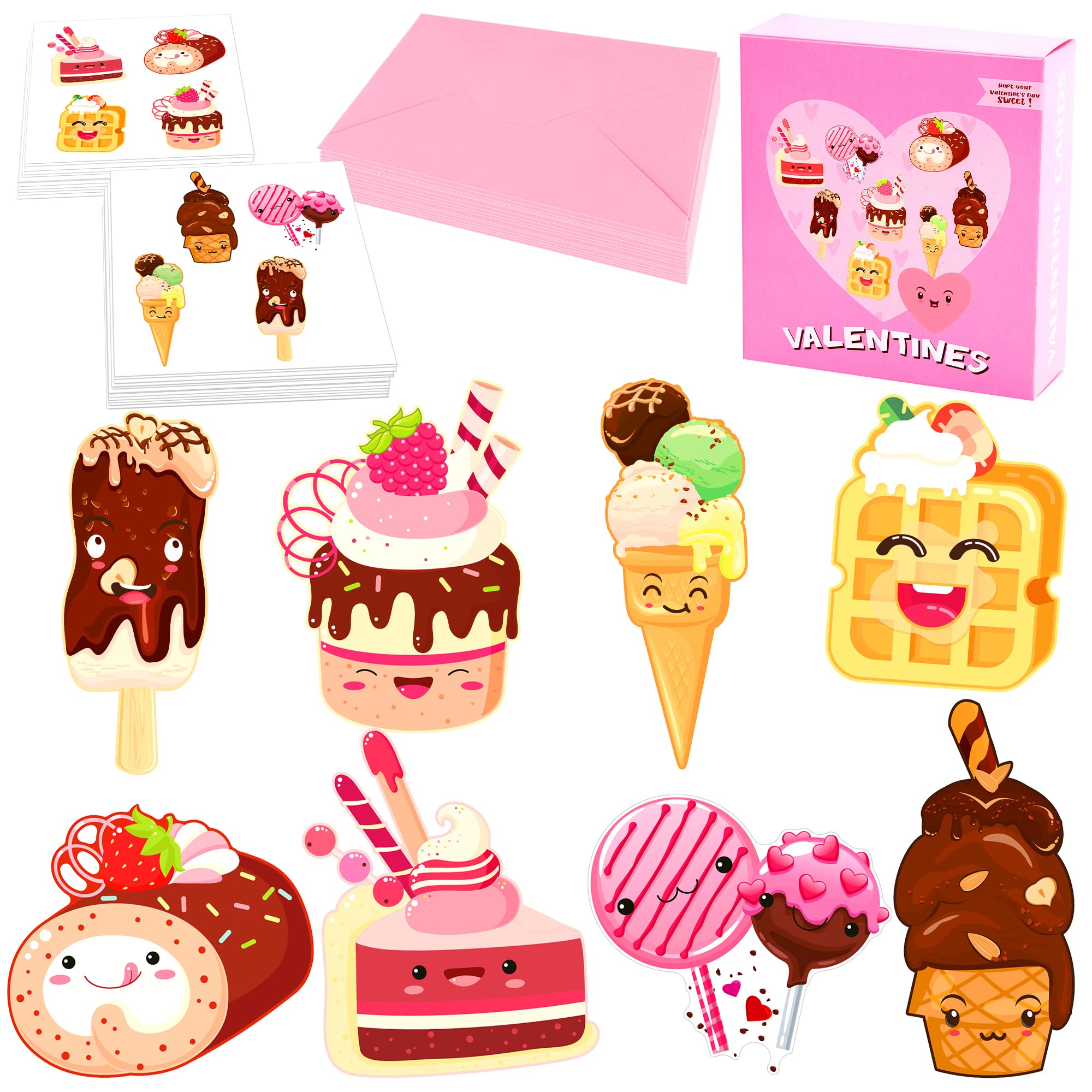 KatchOn Valentine's Day Cards for Kids - 96 Pack with Stickers & Envelopes | Classroom Exchange Cards | Perfect for School Parties & Valentine's Exchange Events