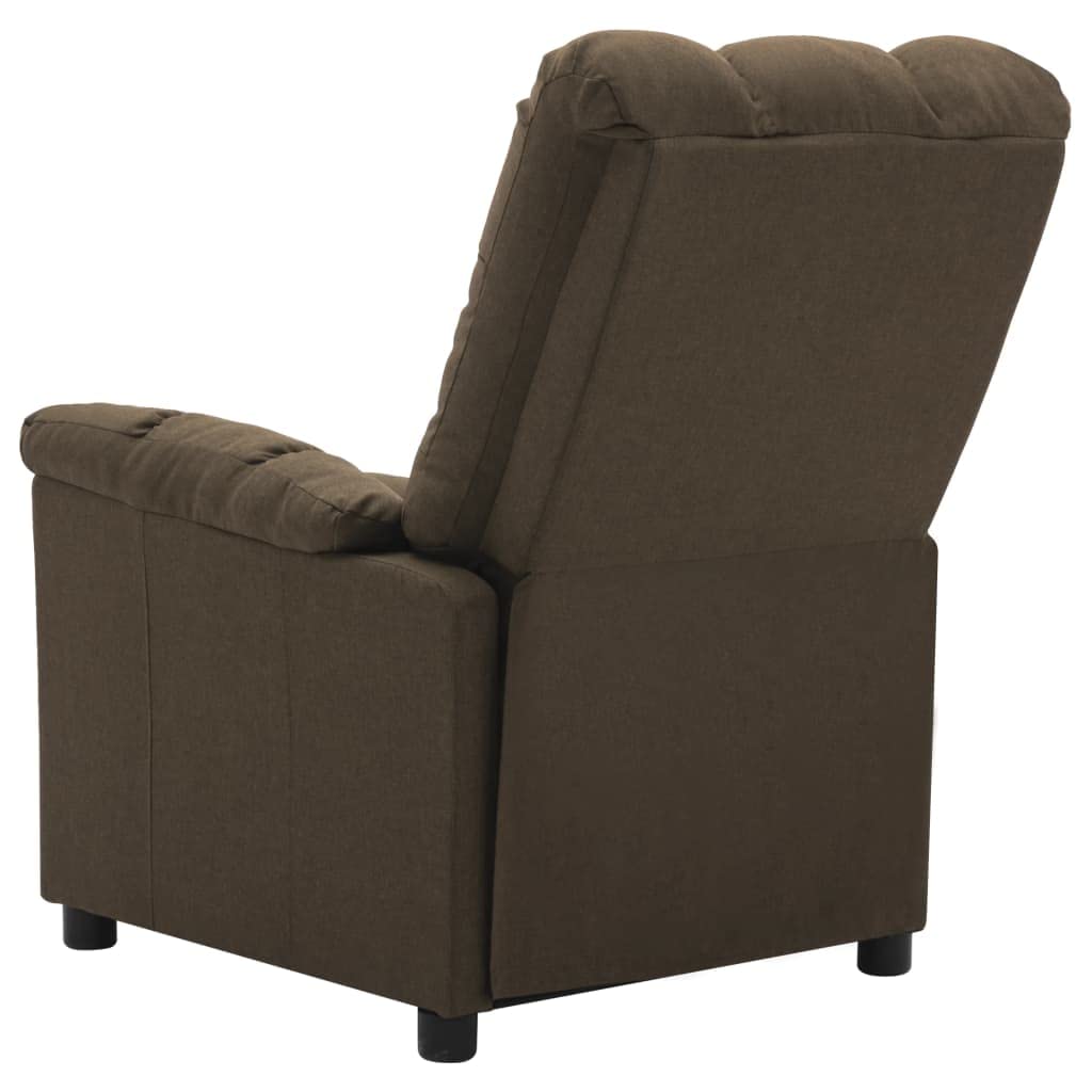 SKM Massage Recliner Chair - Brown Fabric Upholstery with Heat & Vibration Therapy for Living Room, Bedroom & Home Office Relaxation