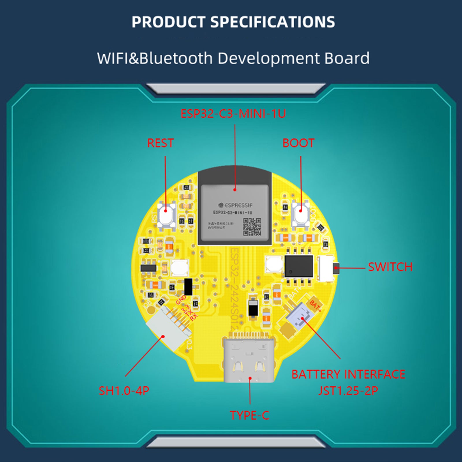 ESP32 C3 Development Board with 1.28