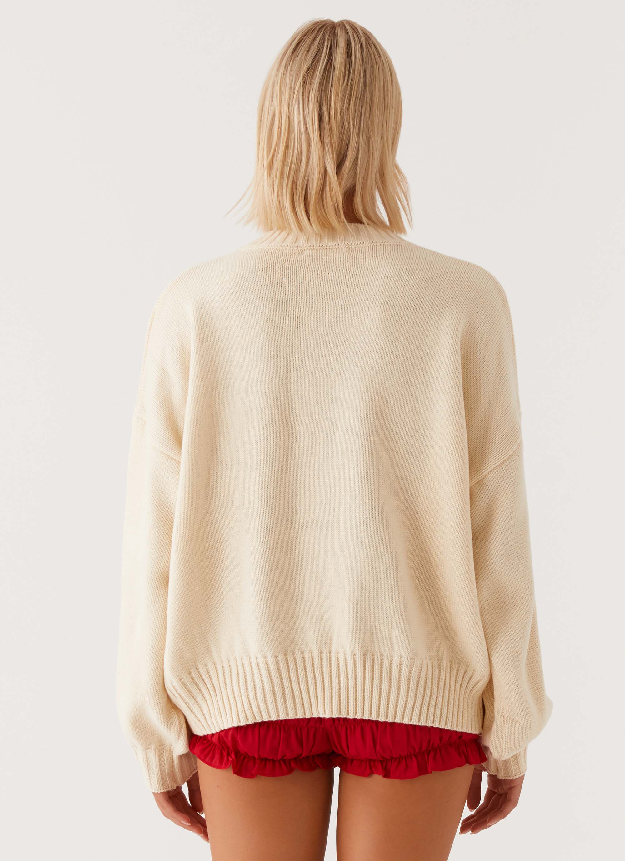 Cozy Oversized Knit Sweater for Women - Ivory Winter Pullover | Perfect for Apres Ski, Christmas & Casual Outfits