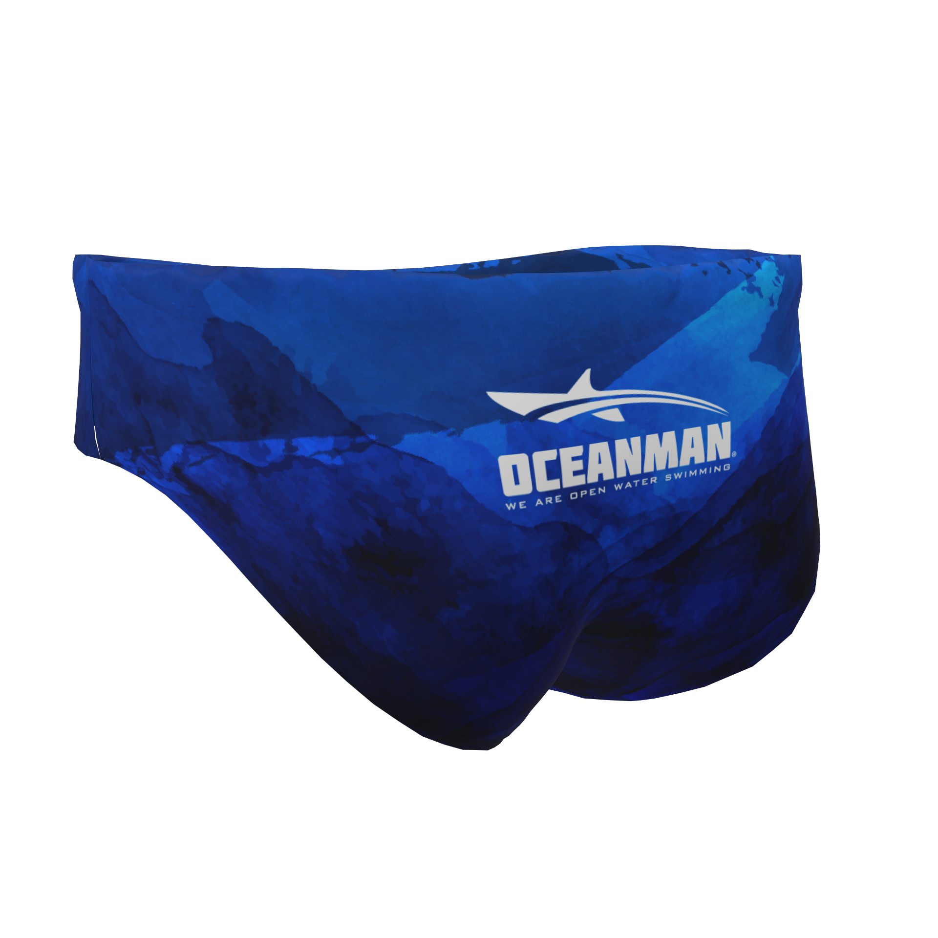Men's Swim Briefs - Blue Wave Print Quick Dry Swimwear for Beach, Pool & Water Sports