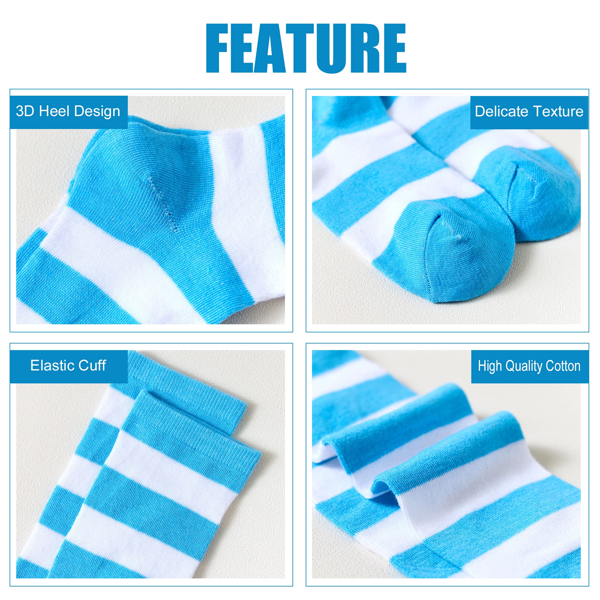 Women's Knee High Athletic Socks - Striped Running & Baseball Socks for Outdoor Sports