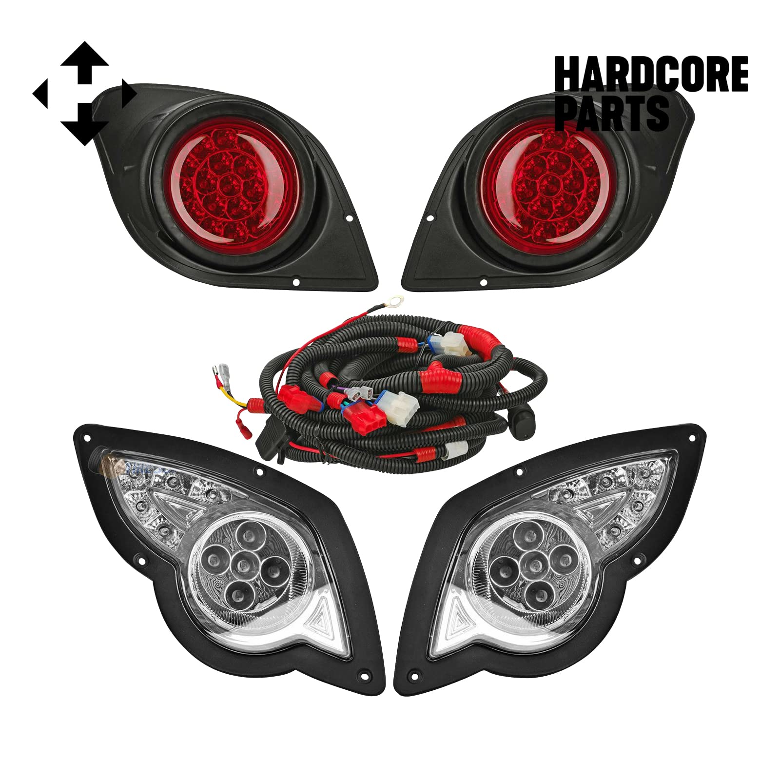 Yamaha G29 Drive Golf Cart LED Headlights and Tail Lights Kit - Adjustable for 2007-2016 Models - Perfect for Night Golfing & Neighborhood Cruising