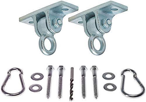 Heavy Duty Swing Hangers for Wooden Swing Sets - Set of 2 with Mounting Hardware, Snap Hooks & Drill Bit Included - Easy Installation for Backyard Playsets & Outdoor Playground Equipment - Perfect for Kids Swing Sets, Tree Swings, and DIY Playground Projects