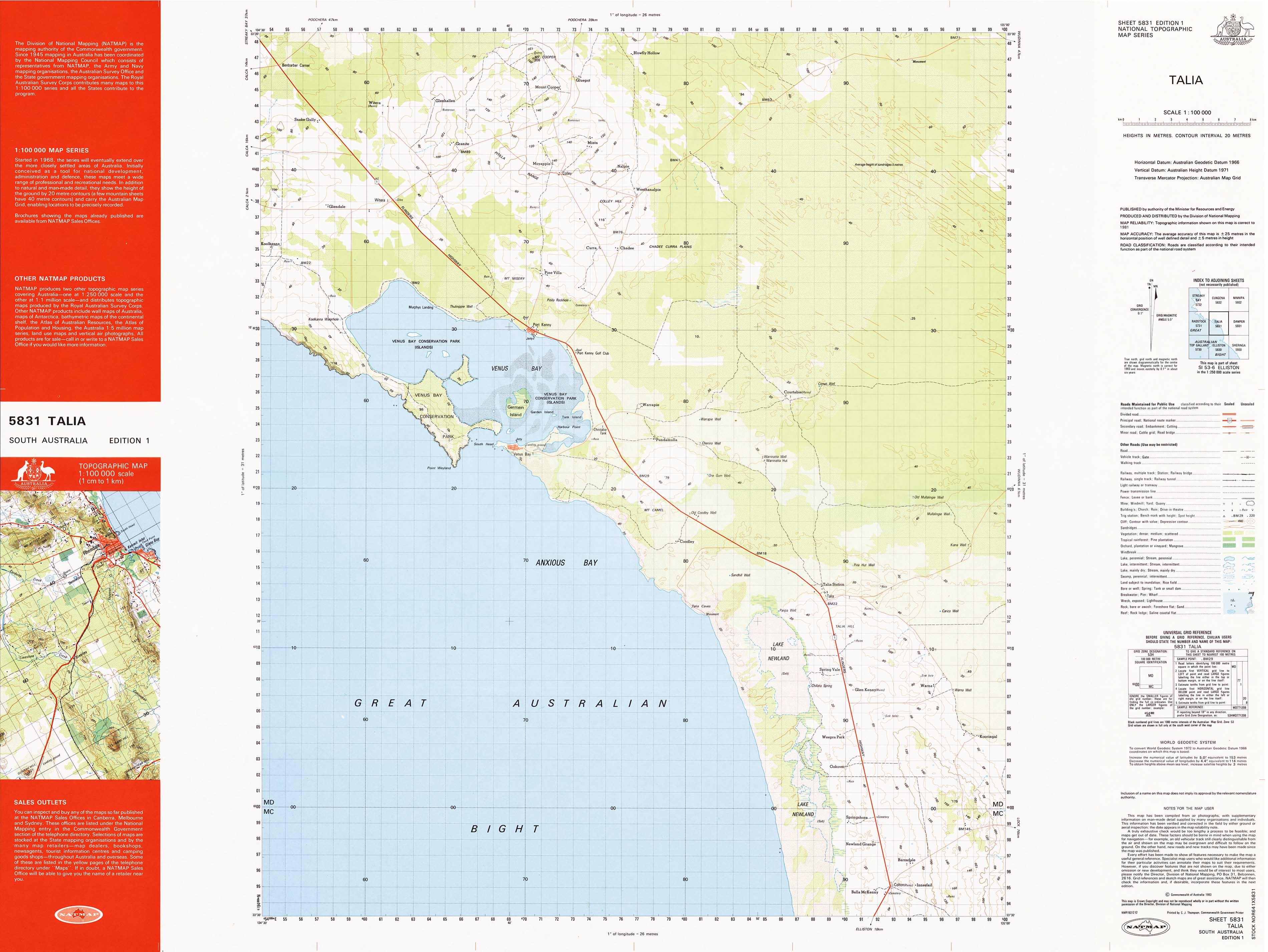 1:100k Topographic Map of Talia 5831 - Detailed Hiking & Outdoor Adventure Navigation - Perfect for Camping, Backpacking and Trail Exploration