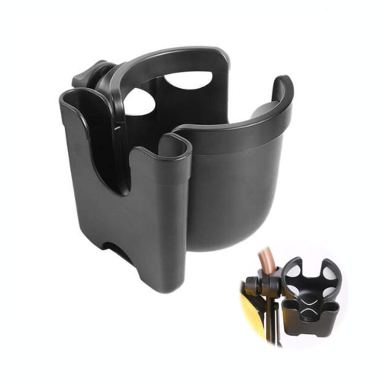 360° Rotating Universal Stroller Cup Holder - 2-in-1 Drink Bottle Holder for Baby Strollers, Wheelchairs & Bikes | Perfect for Parents, Caregivers & Outdoor Activities