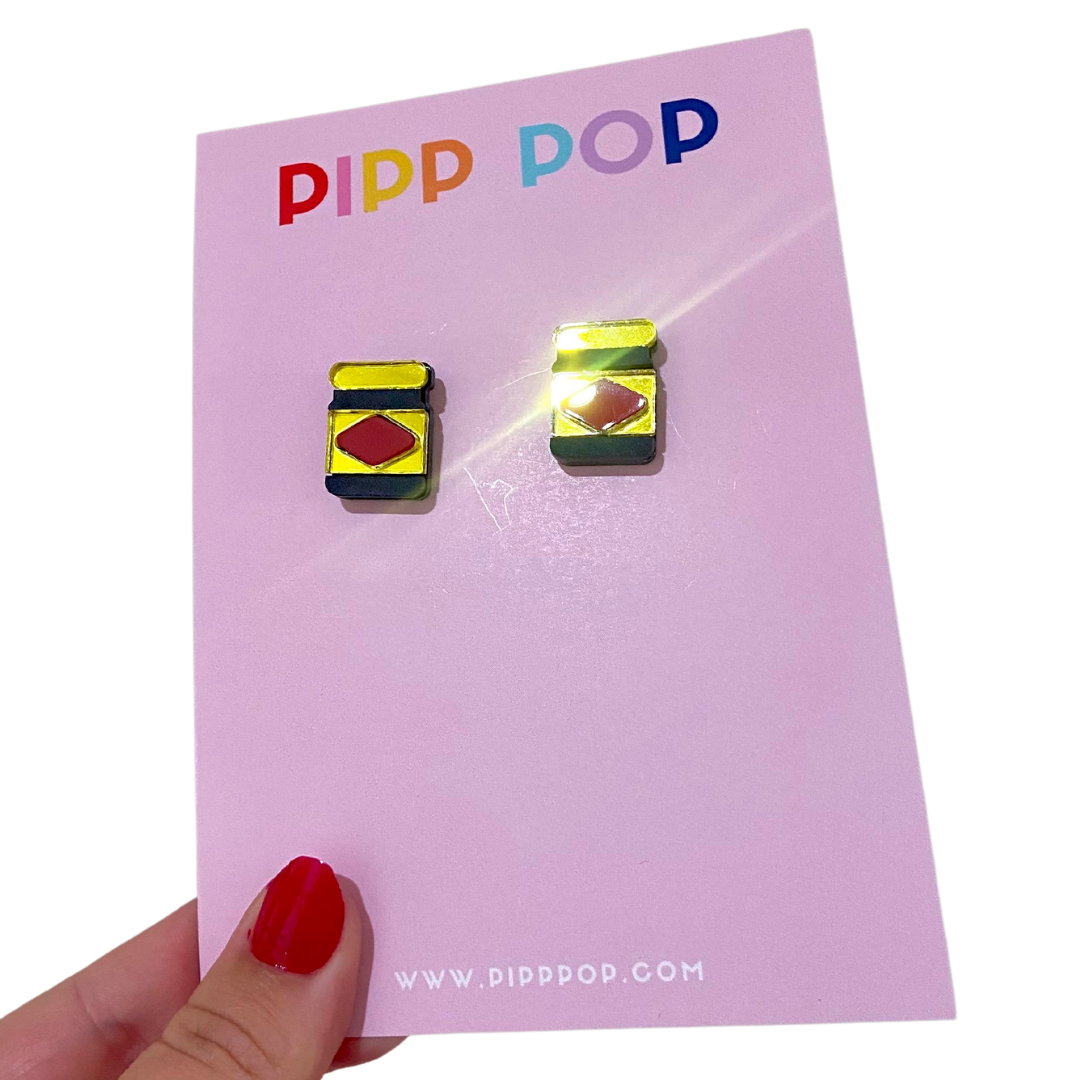 Vegemite Stud Earrings - Unique Australian Food Jewelry for Women - Perfect for Casual Wear, Gifts & Aussie-Themed Parties