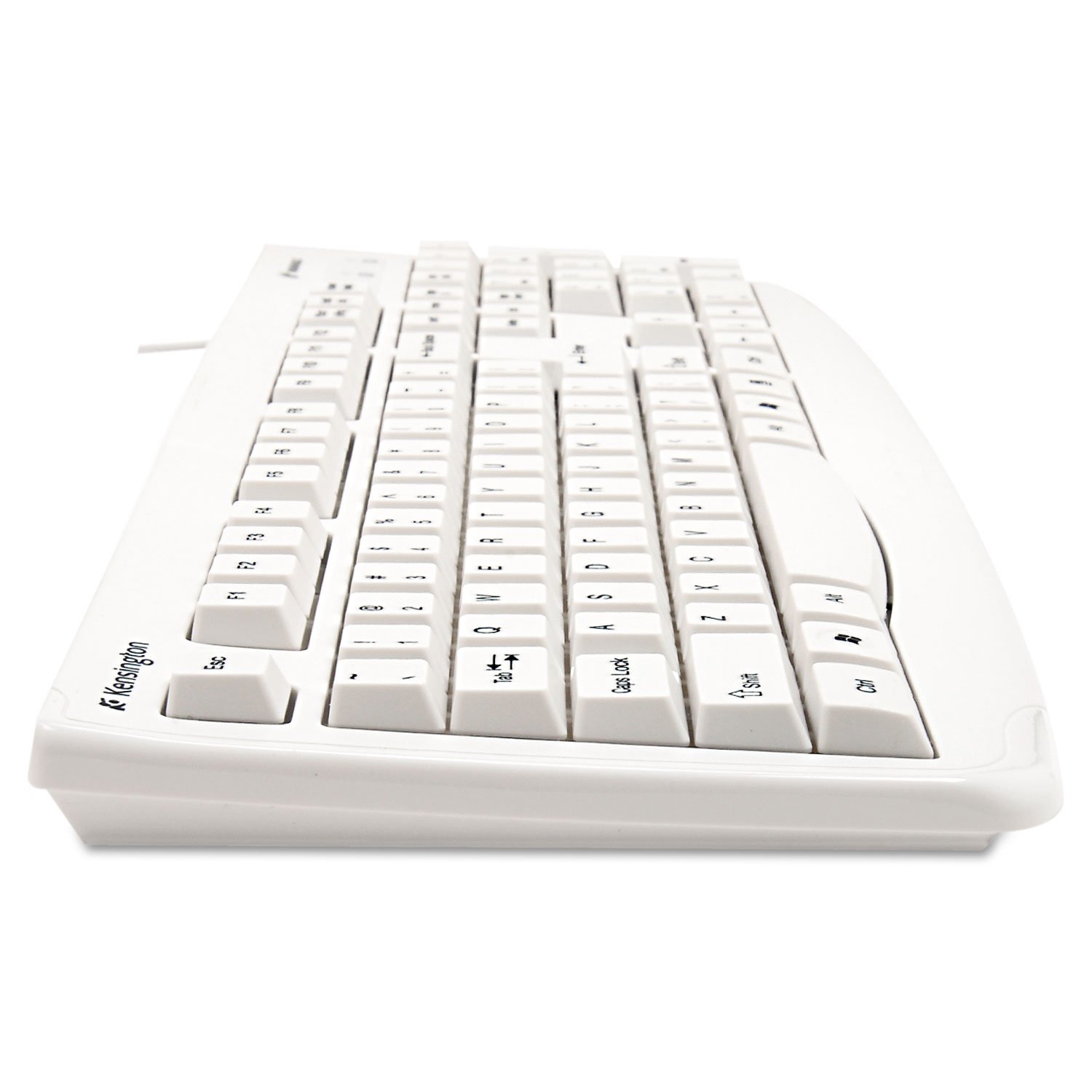 Kensington Pro Fit USB Washable Keyboard - Spill Resistant, Quiet Typing, Ergonomic Design for Office & Home Use (White, Model K64406US) | Perfect for Workstations, Gaming & Remote Work