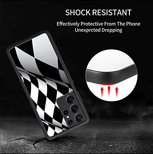 Samsung Galaxy S21 Ultra Case - Checkered Flag Design Shockproof TPU Phone Cover with Military-Grade Protection | Perfect for Outdoor Sports, Travel & Daily Use