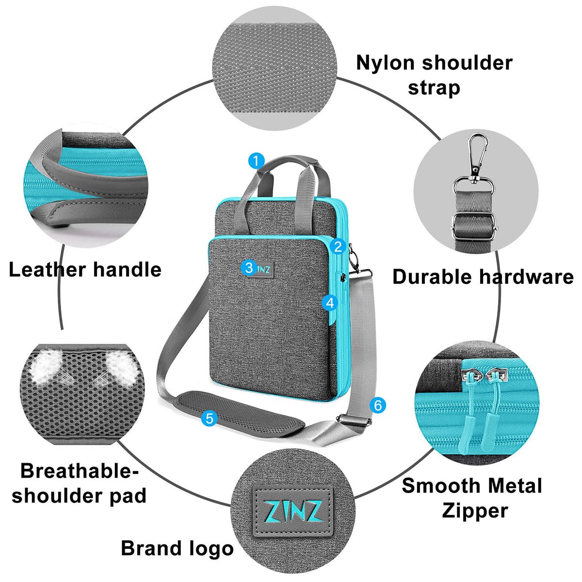 ZINZ Slim & Expandable 12.9-13 Inch Laptop Shoulder Bag for MacBook Air 13
