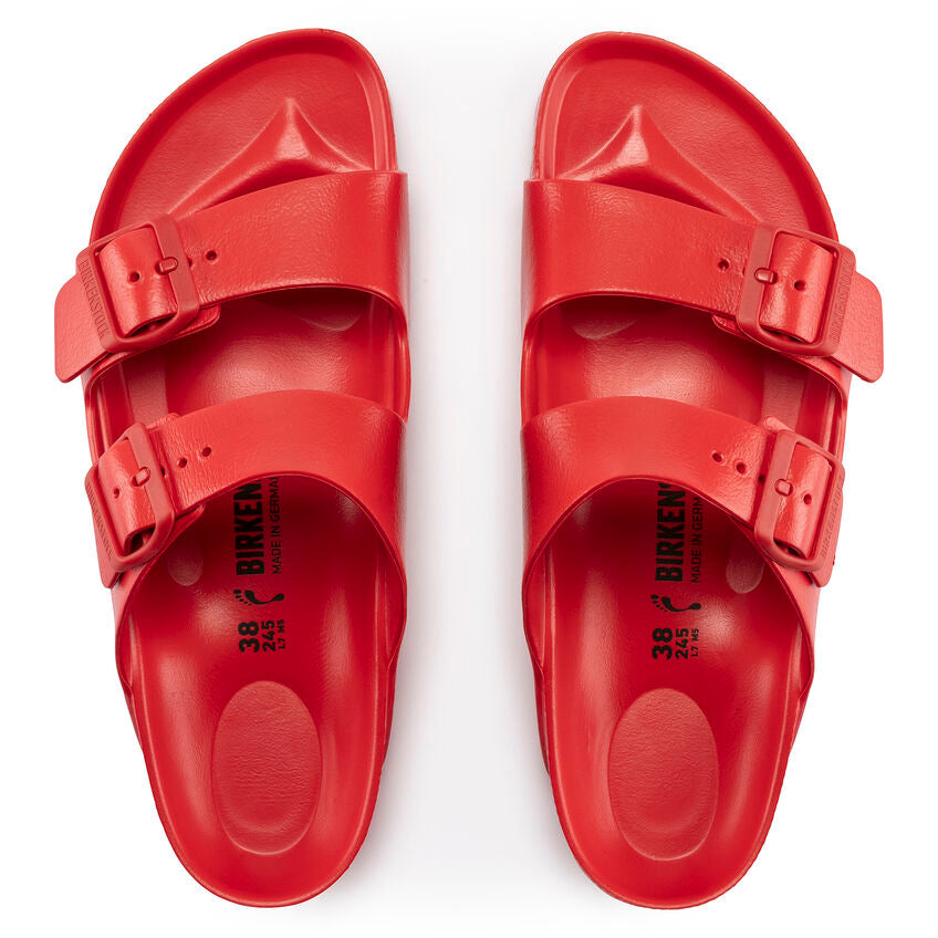 Birkenstock Arizona Eva Essentials Sandals for Women & Men - Comfortable Lightweight Slide Sandals in Active Red | Perfect for Beach, Pool, Travel & Casual Wear
