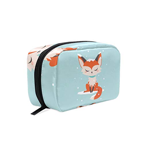 Snowy Fox Makeup Bag for Women - Waterproof Travel Cosmetic Organizer & Toiletry Pouch - Perfect for Vacation, Gym, and Daily Essentials Storage