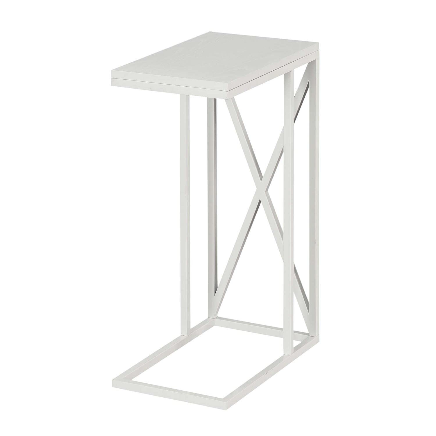 Convenience Concepts Tucson End Table, Side Table & Nesting Table Set - White Finish for Living Room, Bedroom & Office Furniture Decor