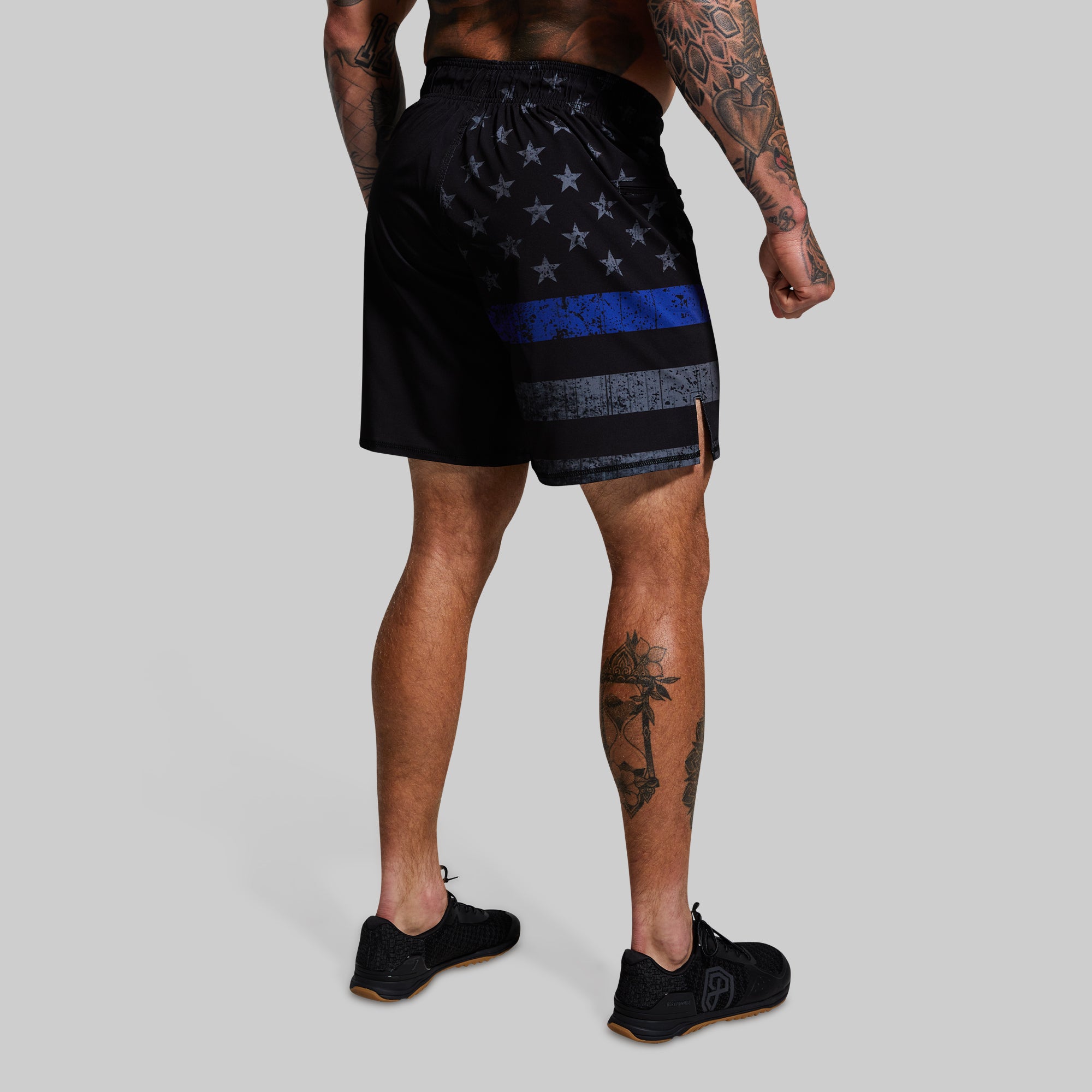 American Defender Short Velcro 3.0 Tactical Belt - Thin Blue Line Gunmetal Edition for Law Enforcement & Military Use
