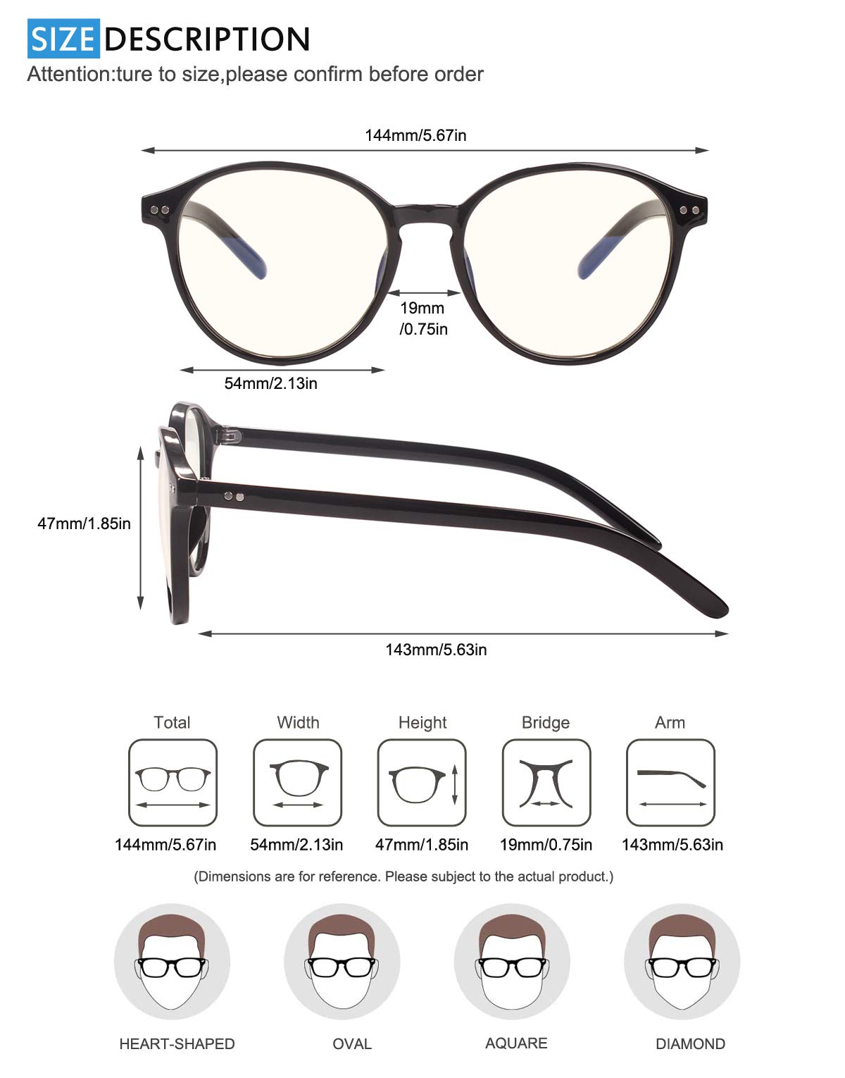 Blue Light Blocking Glasses for Women & Men - Anti Eyestrain, UV Glare Protection - Computer, Reading, Gaming & Phone Use - Perfect for Office, Study & Screen Time