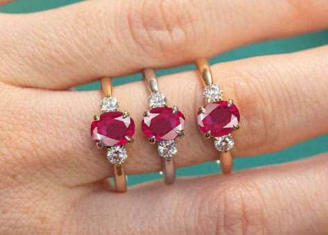 Authentic Red Ruby Gemstone Ring for Women - 14K Gold Plated Elegant Jewelry Gift for Anniversary, Wedding, Valentine's Day